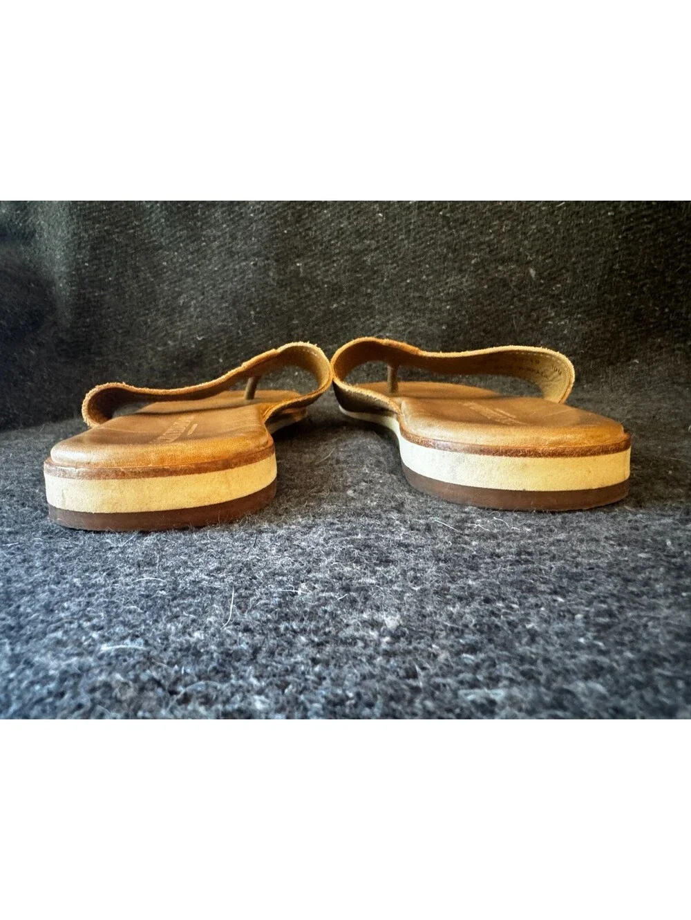 Allen Edmonds Suede Flip Flops in Camel - Men's 10